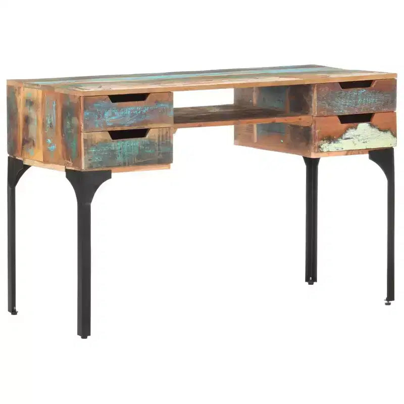vidaXL Desk Mixed color Solid reclaimed wood, Iron Medium Desk