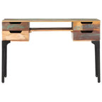 Reclaimed Wood Desk with Iron Legs and Drawers