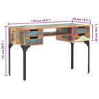 Reclaimed Wood Desk with Iron Legs and Drawers
