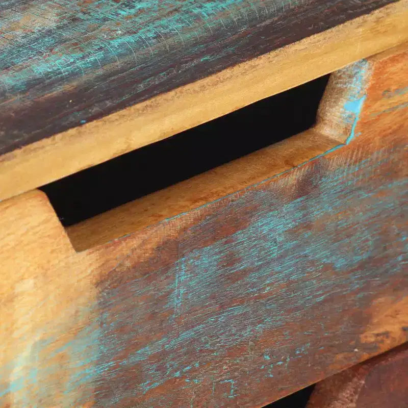 Reclaimed Wood Desk with Iron Legs and Drawers