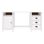 Solid Pine Wood Writing Desk with Drawers and Cabinet