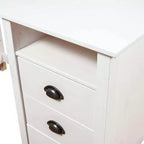 Solid Pine Wood Writing Desk with Drawers and Cabinet