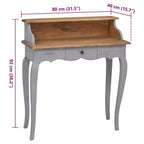 Solid Mahogany Wood Writing Desk 31.5x15.7x36.2"