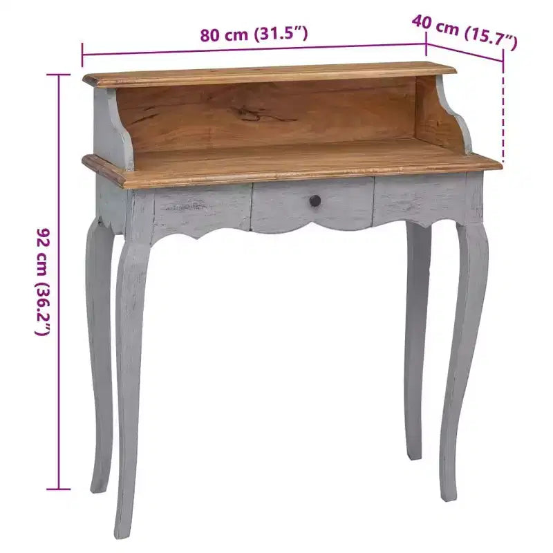 Solid Mahogany Wood Writing Desk 31.5x15.7x36.2"
