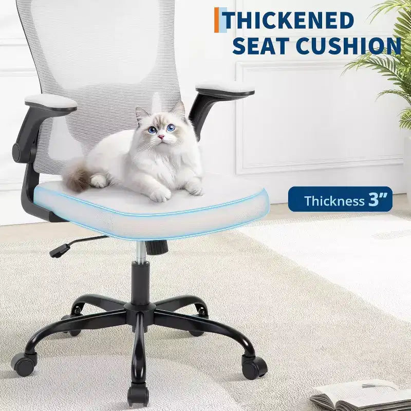 Ergonomic Office Chair with Adjustable Headrest and Flip-Up Armrests