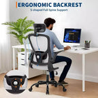 Ergonomic Office Chair with Adjustable Headrest and Flip-Up Armrests