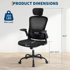 Ergonomic Office Chair with Adjustable Headrest and Flip-Up Armrests