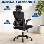 Ergonomic Office Chair with Adjustable Headrest and Flip-Up Armrests