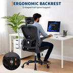 Ergonomic Office Chair with Adjustable Headrest and Flip-Up Armrests