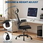 Ergonomic Office Chair with Adjustable Headrest and Flip-Up Armrests