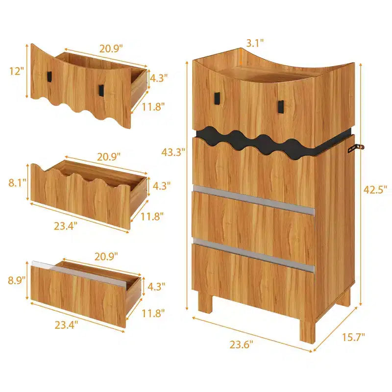Monster-Shaped Vertical Dresser with 4 Drawers