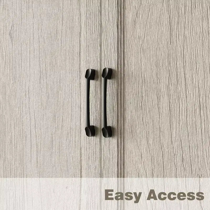 White Oak-Effect Kitchen Pantry Cabinet with Double Doors and Drawer