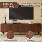 70 Inch Modern TV Stand for TVs up to 80 Inches, Entertainment Center with Solid Wood Legs and Soft Closing Hinges