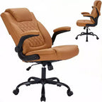 Heavy Duty Ergonomic Office Chair with Lumbar Support, Flip-Up Arms and 360 Swivel, 350 lbs Capacity