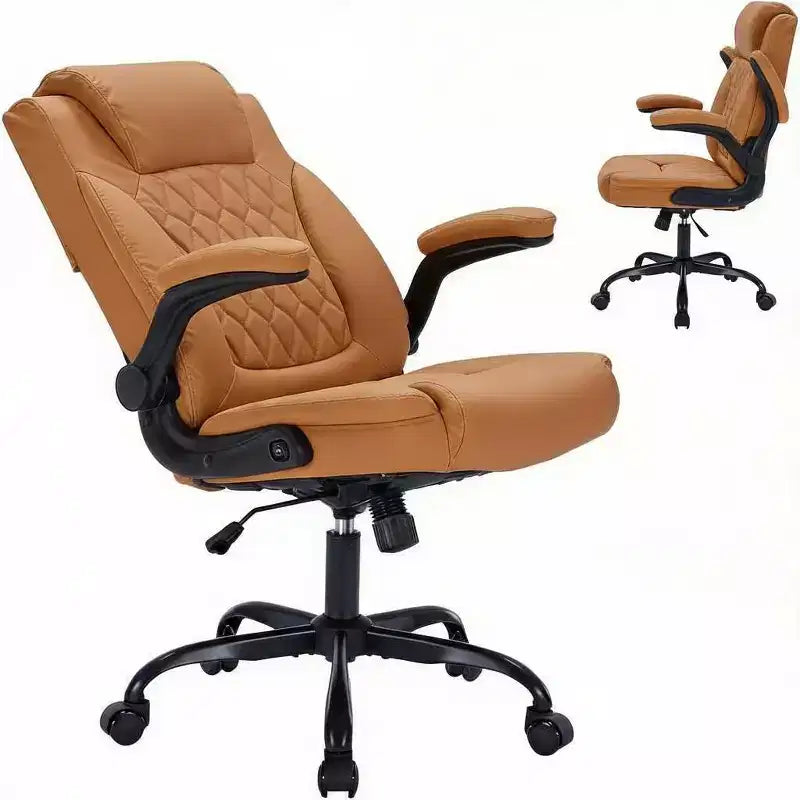 Heavy Duty Ergonomic Office Chair with Lumbar Support, Flip-Up Arms and 360 Swivel, 350 lbs Capacity