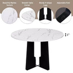Round 43-Inch Dining Table with Faux Marble Top