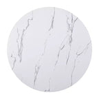 Round 43-Inch Dining Table with Faux Marble Top