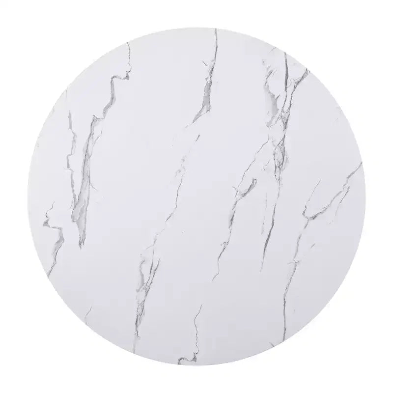 Round 43-Inch Dining Table with Faux Marble Top