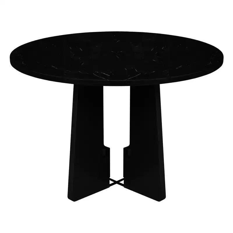 Round 43-Inch Dining Table with Faux Marble Top