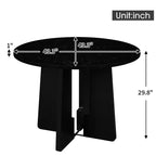 Round 43-Inch Dining Table with Faux Marble Top