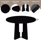 Round 43-Inch Dining Table with Faux Marble Top