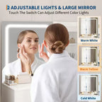 Makeup Vanity Desk with Lighted Mirror, Storage Drawers and Stool