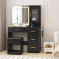 Makeup Vanity Desk with Lighted Mirror, Storage Drawers and Stool