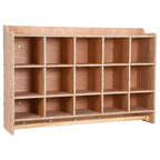 5-Section Wooden Storage Locker with Casters