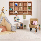 5-Section Wooden Storage Locker with Casters