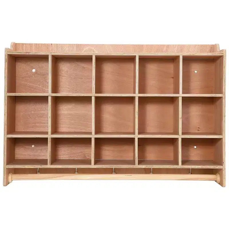 5-Section Wooden Storage Locker with Casters
