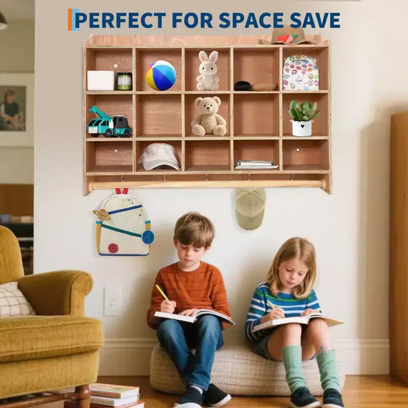 5-Section Wooden Storage Locker with Casters