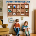 5-Section Wooden Storage Locker with Casters