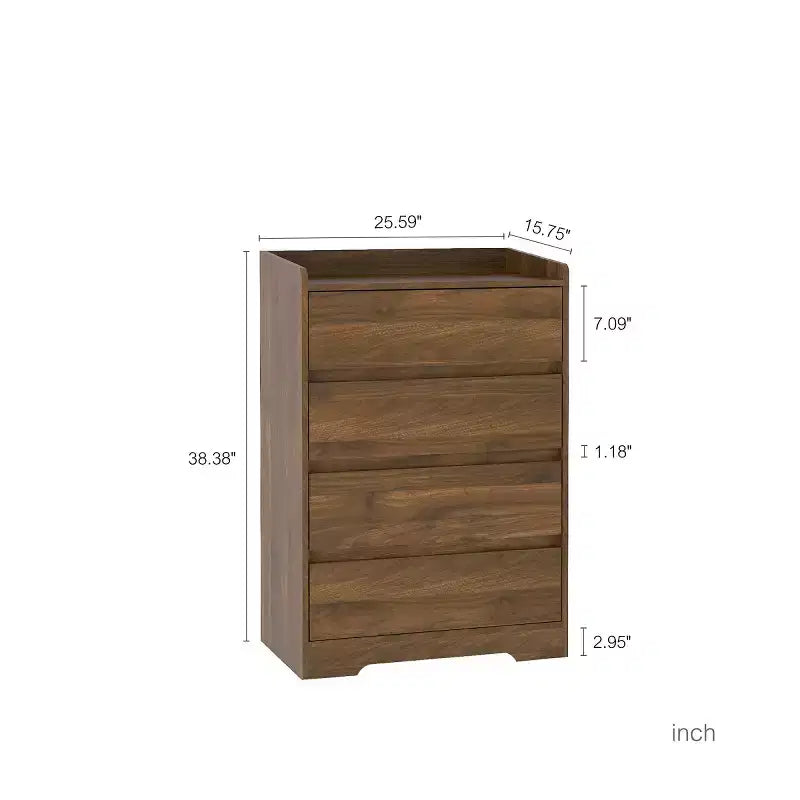 4 Drawer Vertical Dresser with Handle-Free Design