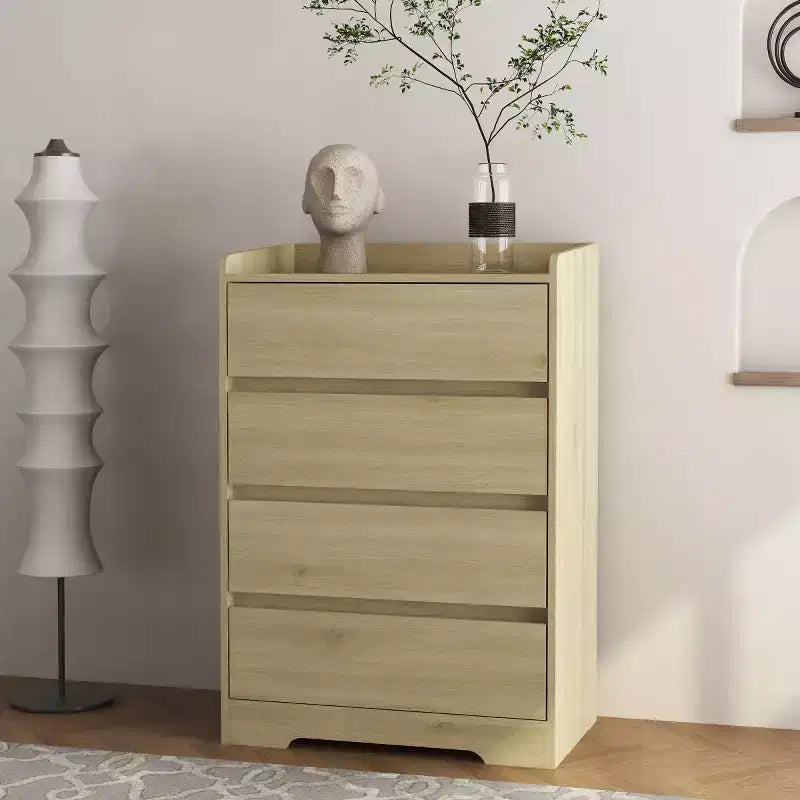 4 Drawer Vertical Dresser with Handle-Free Design