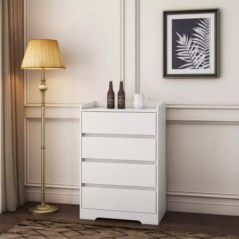 4 Drawer Vertical Dresser with Handle-Free Design