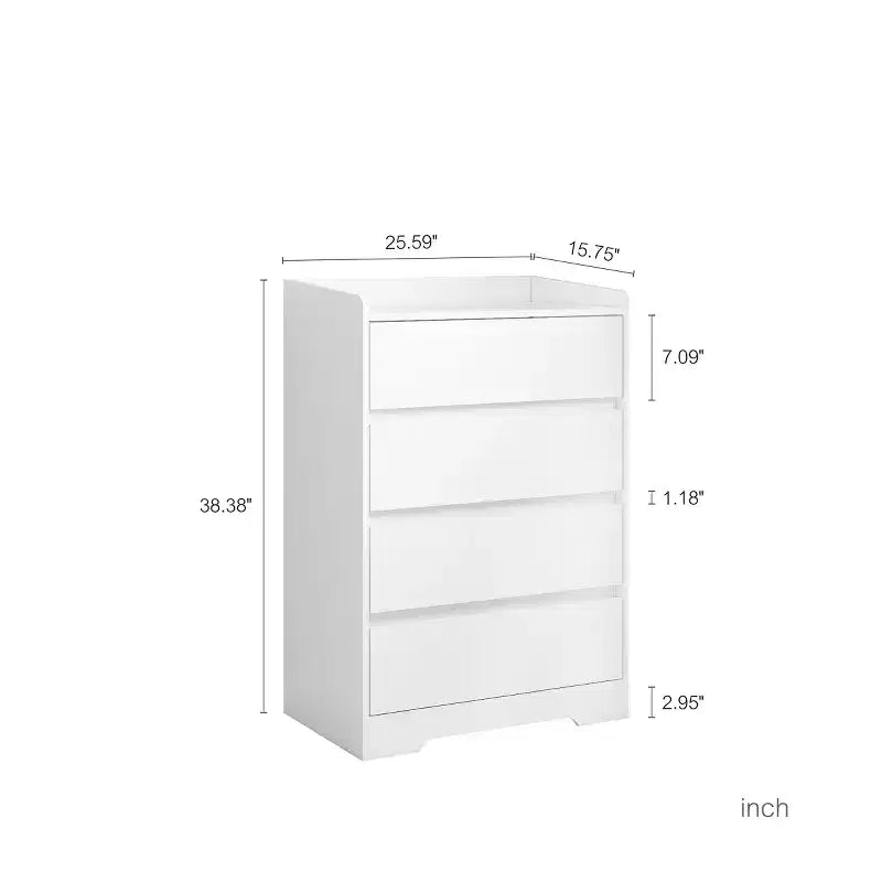 4 Drawer Vertical Dresser with Handle-Free Design