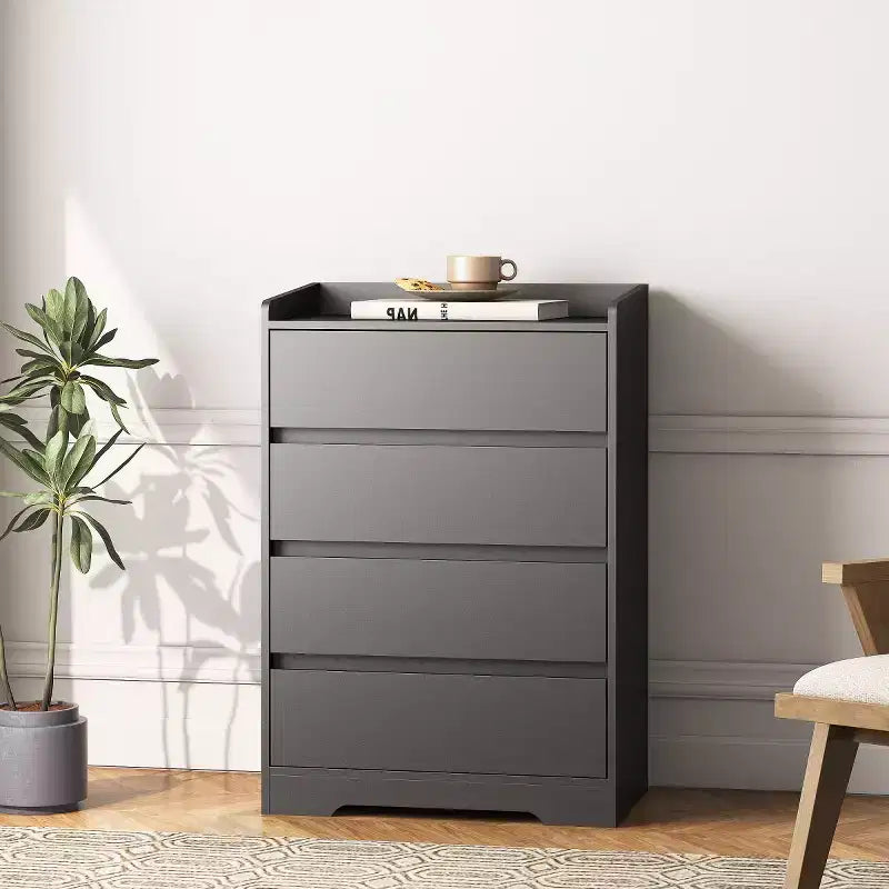 4 Drawer Vertical Dresser with Handle-Free Design
