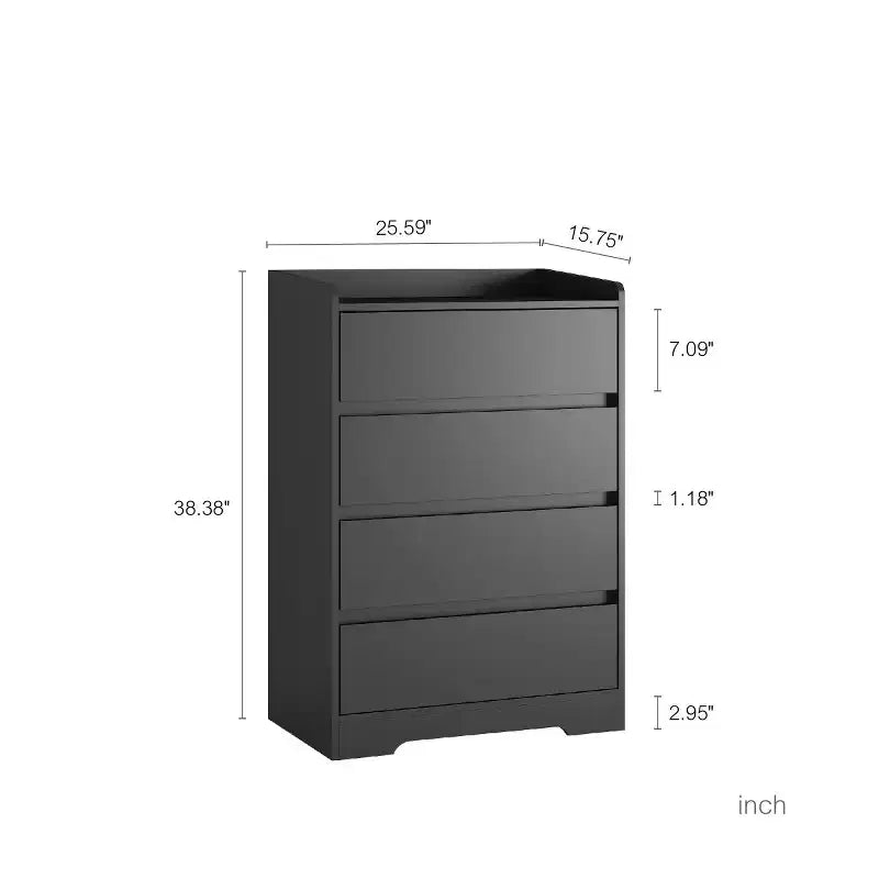 4 Drawer Vertical Dresser with Handle-Free Design
