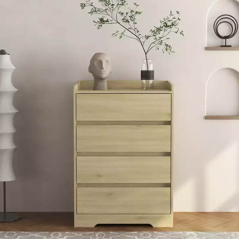 4 Drawer Vertical Dresser with Handle-Free Design