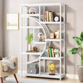 Lantine Bookshelf Industrial 5 Tier Etagere Bookcase: Freestanding tall organizer with 9-open storage shelves for living room, bedroom.