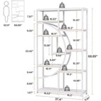 Industrial 5-Tier Etagere Bookcase with 9 Open Shelves