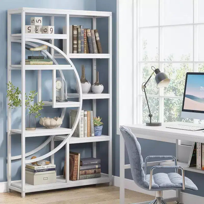 Industrial 5-Tier Etagere Bookcase with 9 Open Shelves