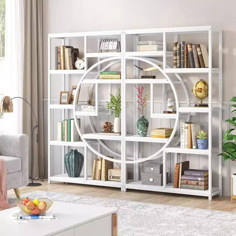Industrial 5-Tier Etagere Bookcase with 9 Open Shelves