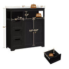 Freestanding Wooden Bathroom Floor Cabinet with Drawers and Doors