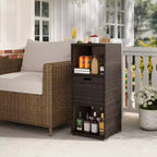 Outdoor Storage Cabinet with Storage Shelves & Removable Drawer for Porch
