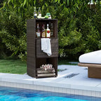 Outdoor Storage Cabinet with Storage Shelves & Removable Drawer for Porch