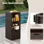 Outdoor Storage Cabinet with Storage Shelves & Removable Drawer for Porch
