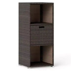 Outdoor Storage Cabinet with Storage Shelves & Removable Drawer for Porch