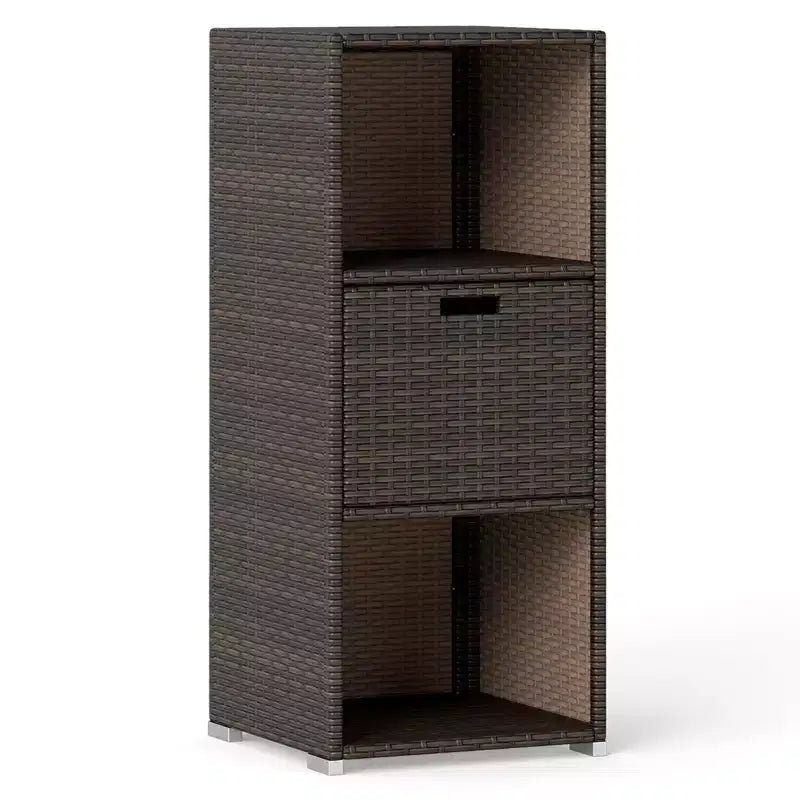 Outdoor Storage Cabinet with Storage Shelves & Removable Drawer for Porch