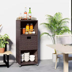 Outdoor Storage Cabinet with Storage Shelves & Removable Drawer for Porch